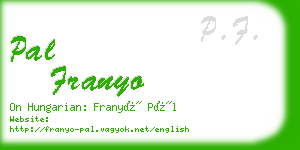 pal franyo business card